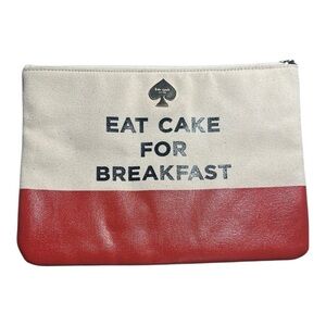Kate Spade Red and Cream Cosmetic Bag